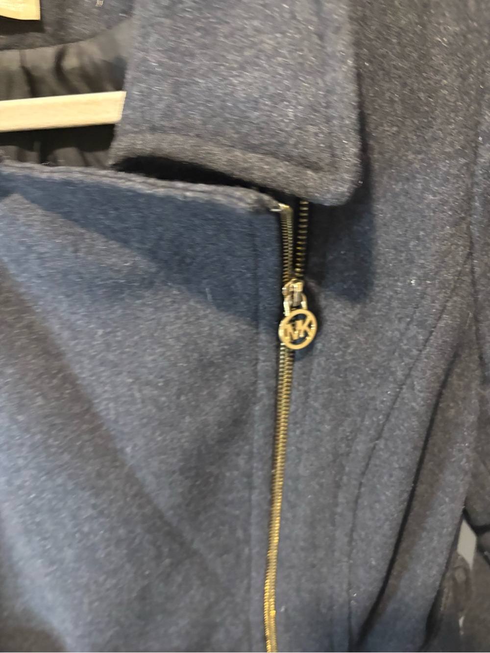 Michael Kors Black Wool-Blend Belted Trench Coat with Gold Hardware - Picture 8 of 9